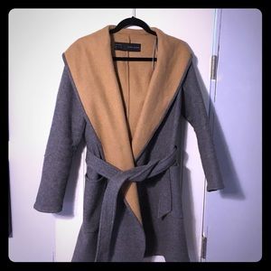 Zara hooded wool coat
