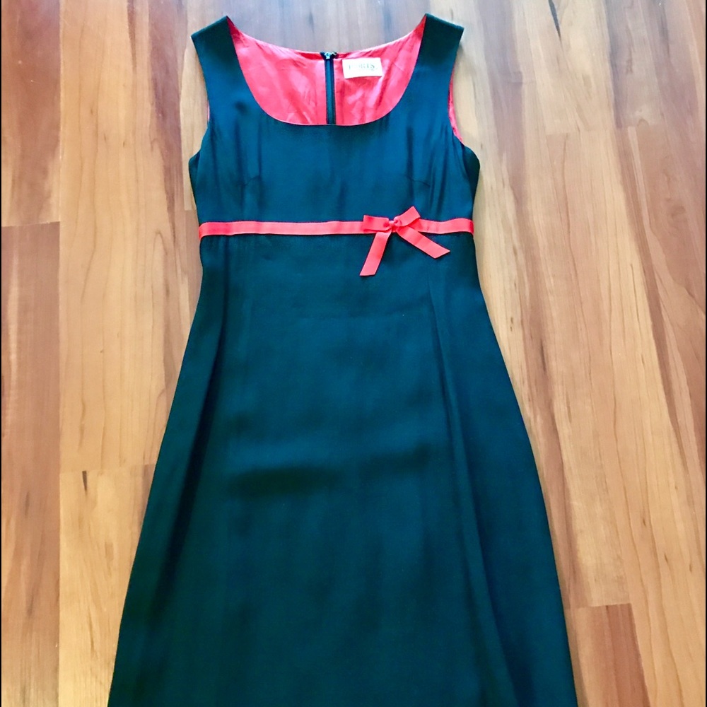 Ports little black dress with red bow