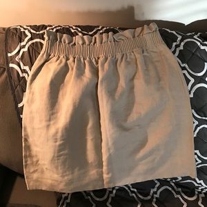 Linen khaki j crew skirt