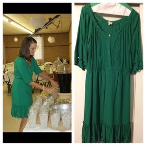 Cremieux Green 3/4 sleeve dress