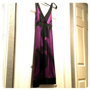 Purple low V cut summer dress