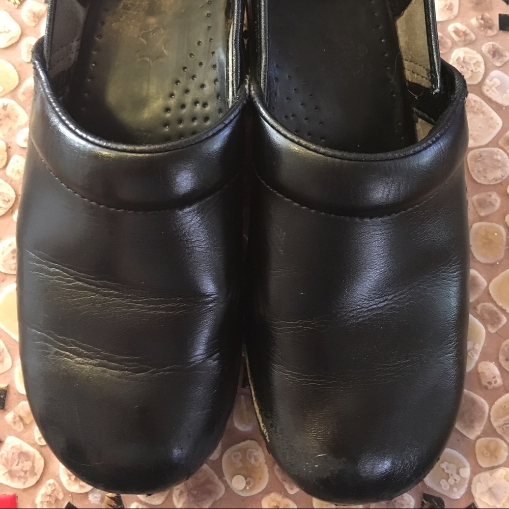 Dansko Professional Black Leather Clogs