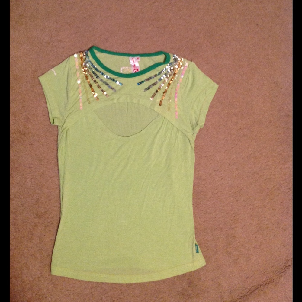 Pepe Jeans London green stretch fitted tee shirt M