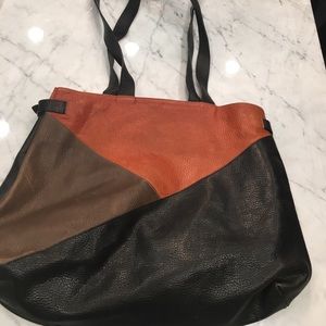 Tri Color ilbisonte Leather Tote
