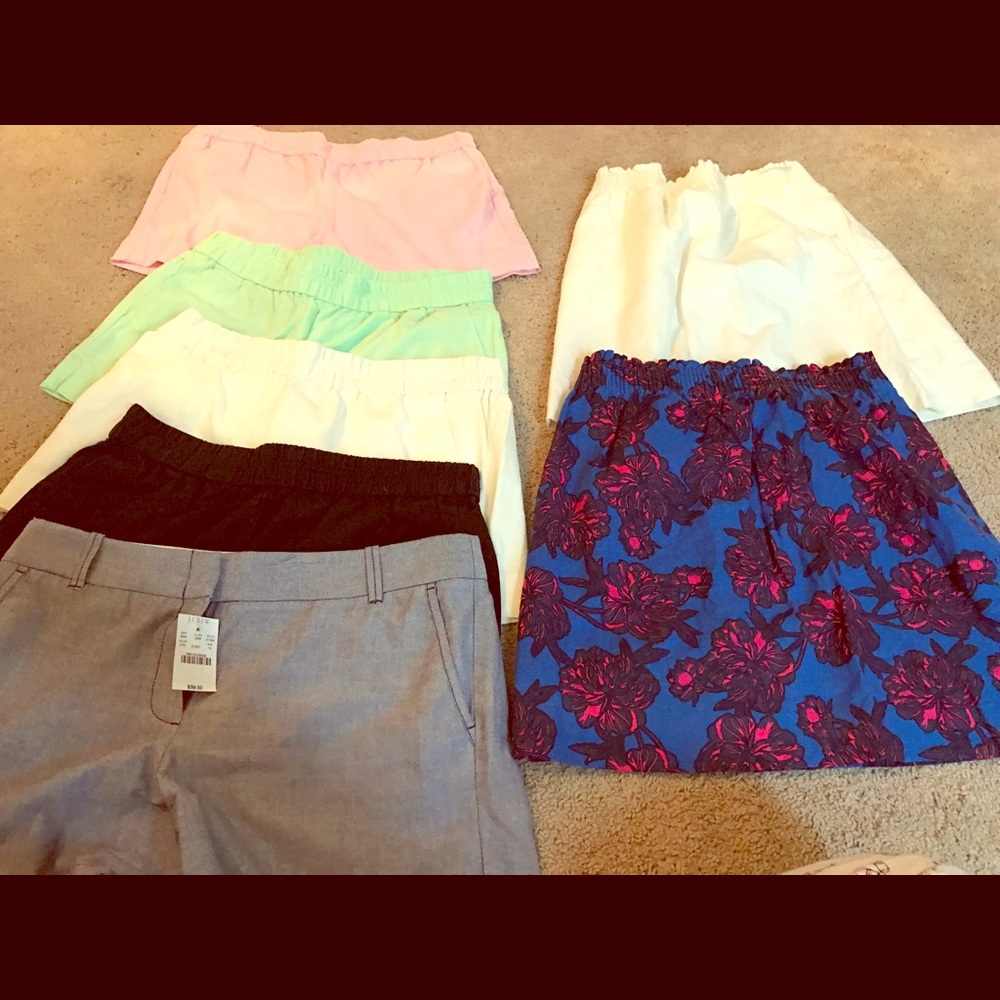 J.crew shorts and two skirt lot skirts size 6 shor