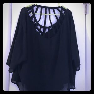 Black poncho top