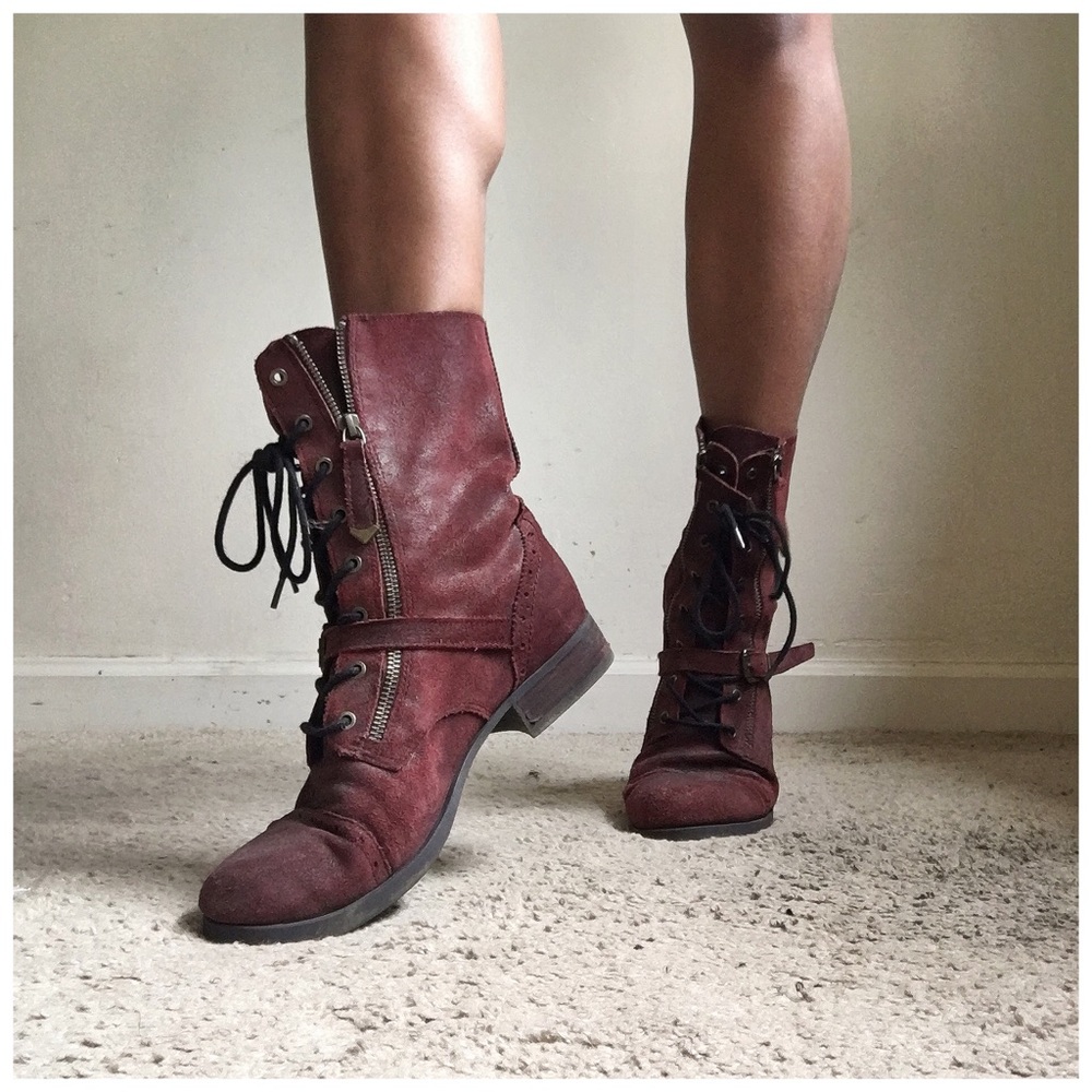 Aldo Maroon Boots- Leather