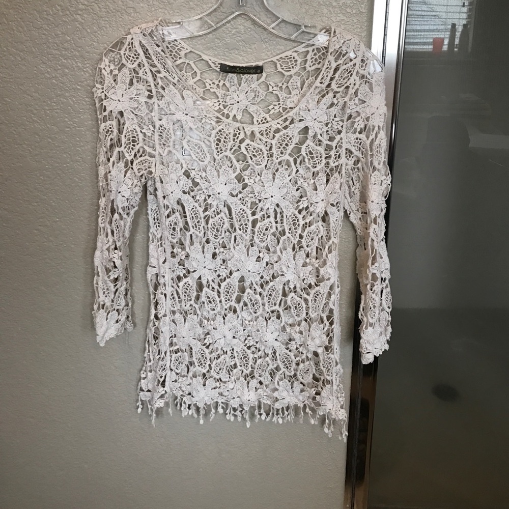White lace shirt