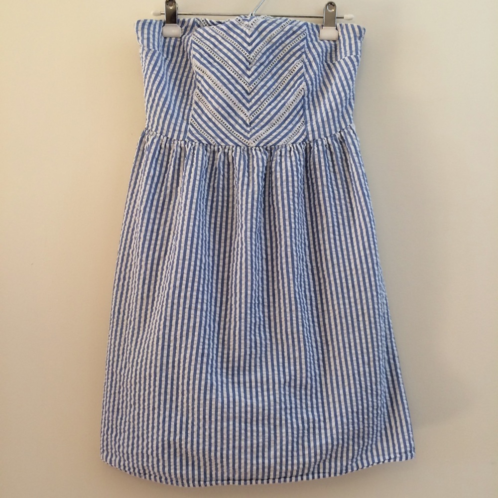 Seersucker strapless sundress