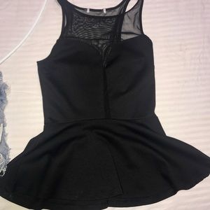 Black peplum top