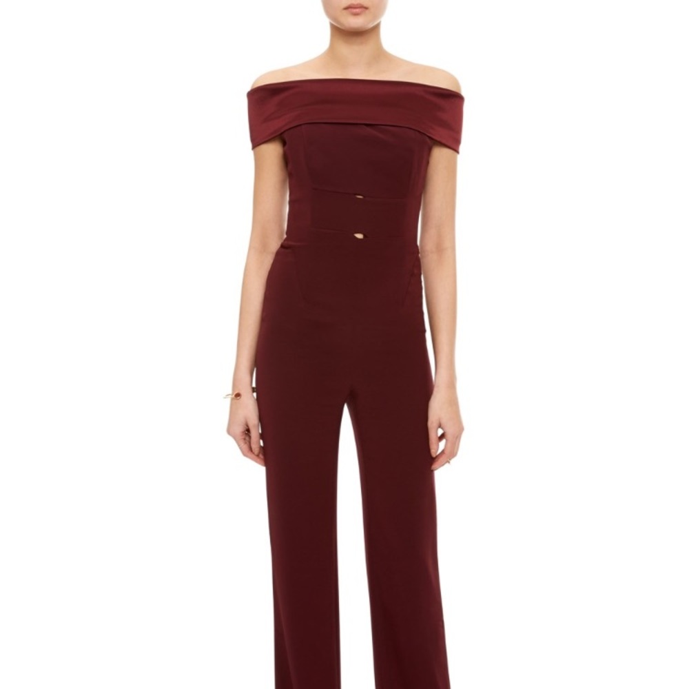 Galvan NWT FR 34 US 0 burgundy jumpsuit
