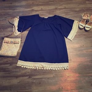 Navy shift dress