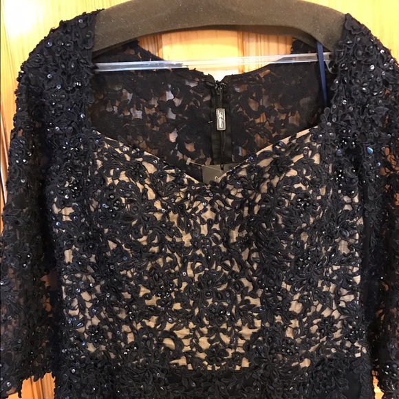 Navy La Femme floor length gown - Picture 3 of 6