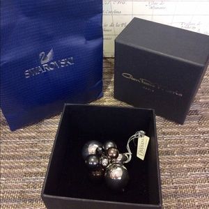 NEWSwarovski Crystal & Pearl Cocktail Cluster Ring