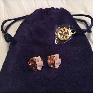 Tory Burch☺ Two-Toned Gold/Pale Pink Earrings