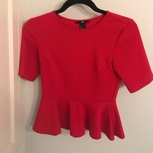 red peplum top