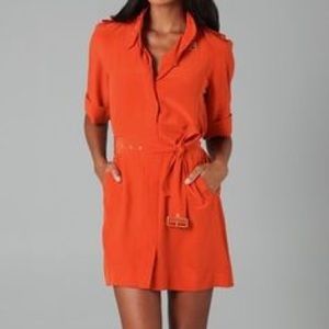 DVF orange trench style dress