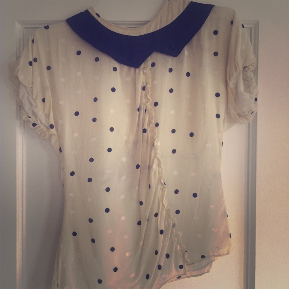 Marc by Marc Jacobs asymmetrical polka dots top