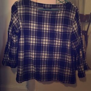 Madewell flannel plaid top