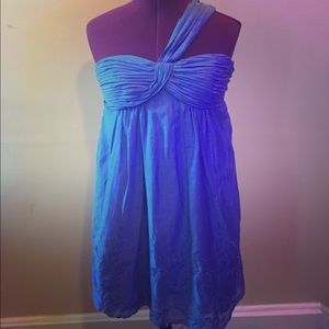 BCBGeneration one-shoulder embroidered hem dress