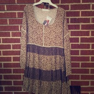 Brown long sleeved dress