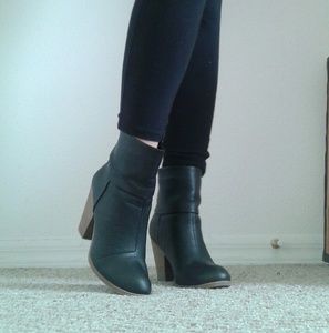 Faux Leather Ankle Booties $25