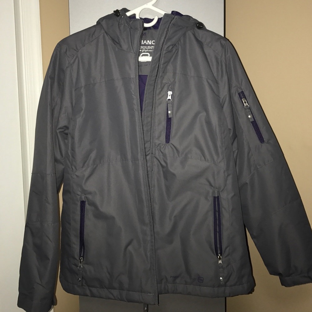 Grey & purple ski jacket