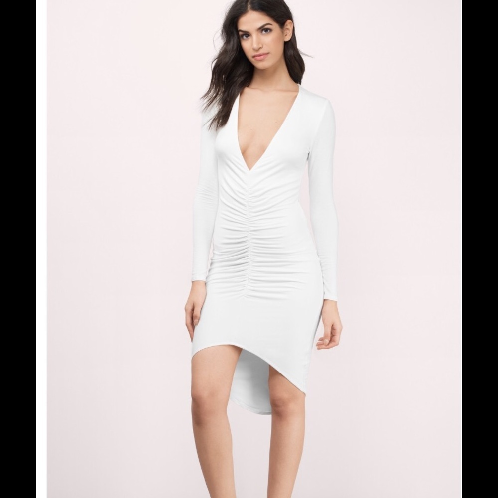 Tobi Ivory v neck midi dress