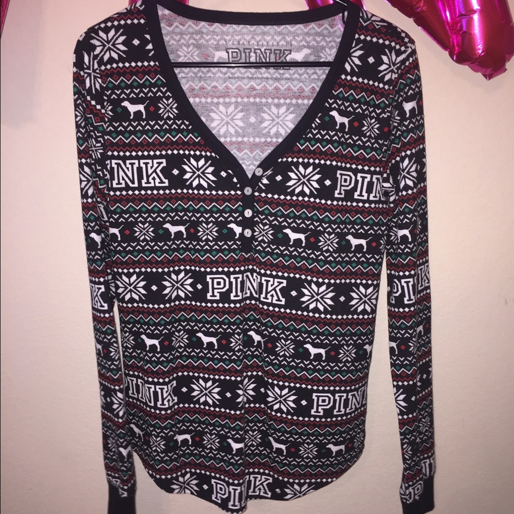 VS Pink Holiday Sleep Henley