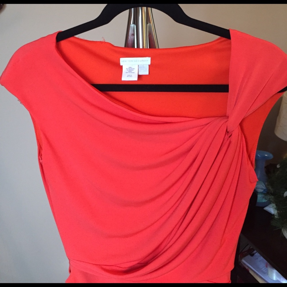 NY&CO Orange Drape Dress