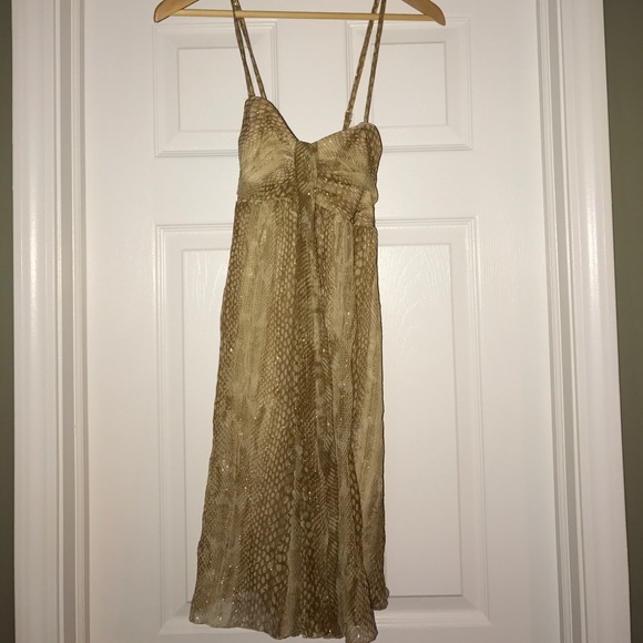 Express gold sparkly babydoll dress - Picture 2 of 3