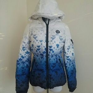 American Eagle blue ombre puffer jacket