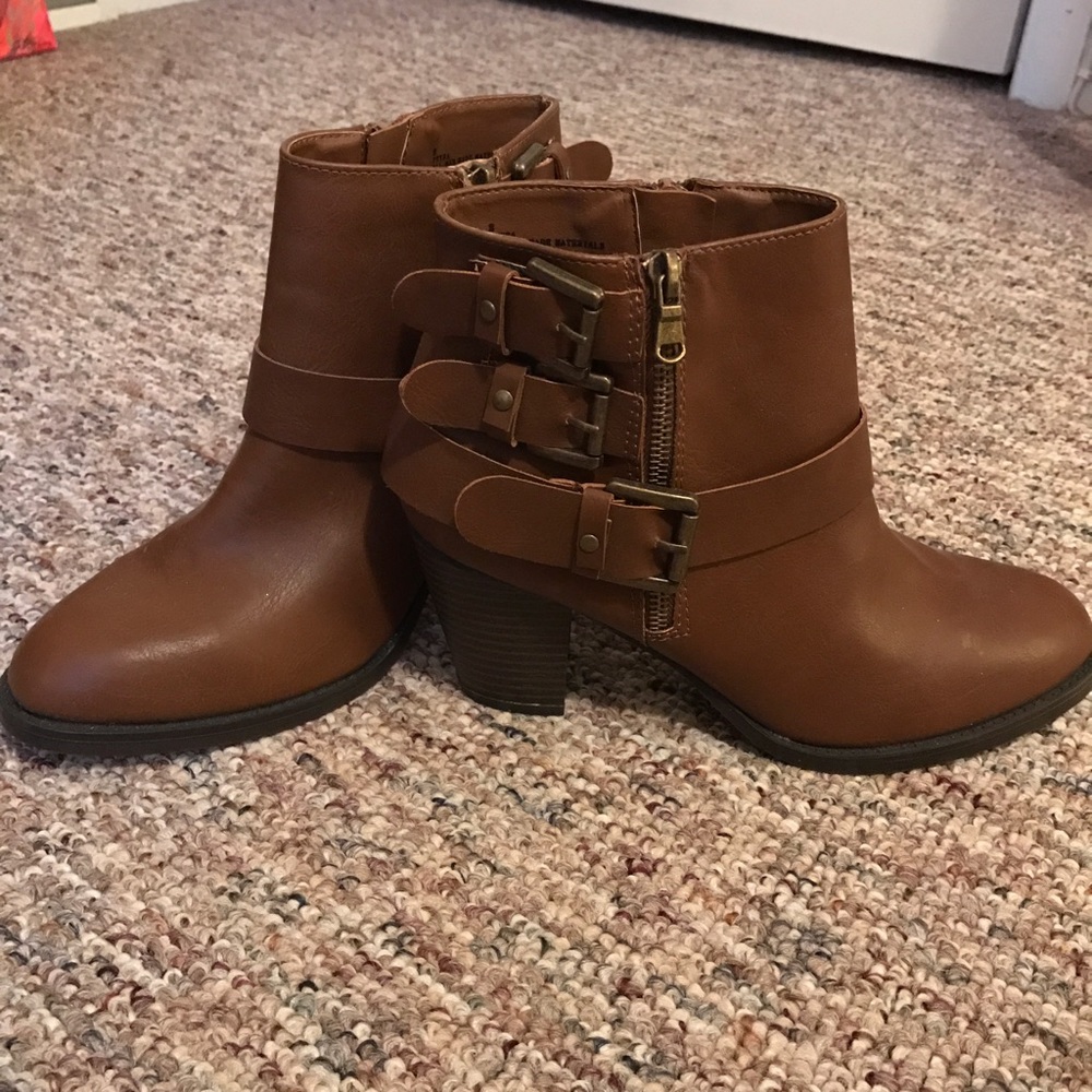 Brown ankle booties