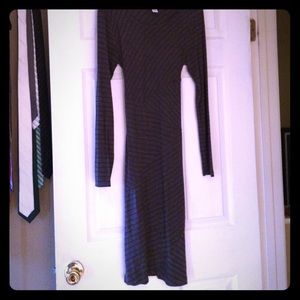 Purple & gray maternity dress