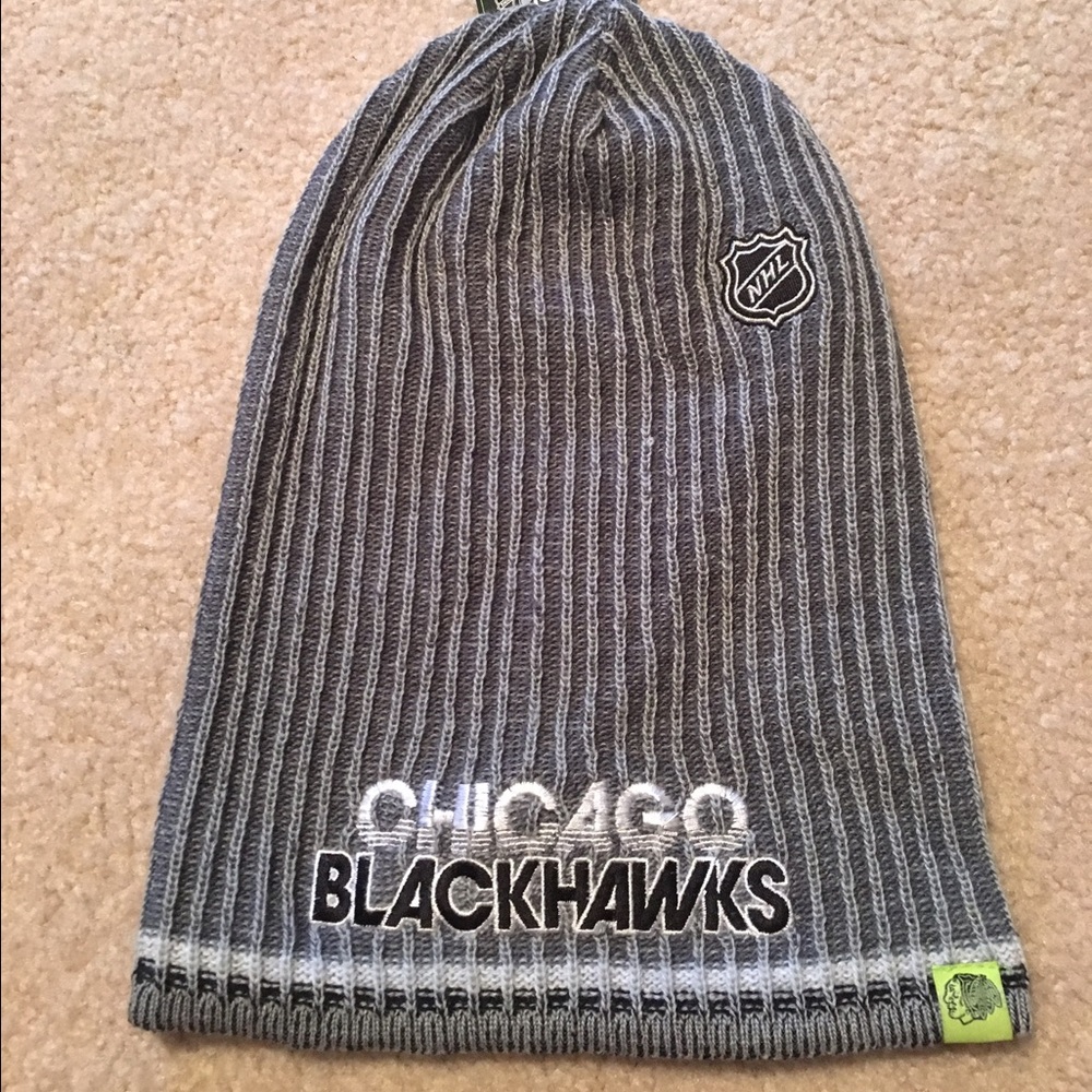 NEW Chicago Blackhawks NHL Long Knit Hat - Reebok
