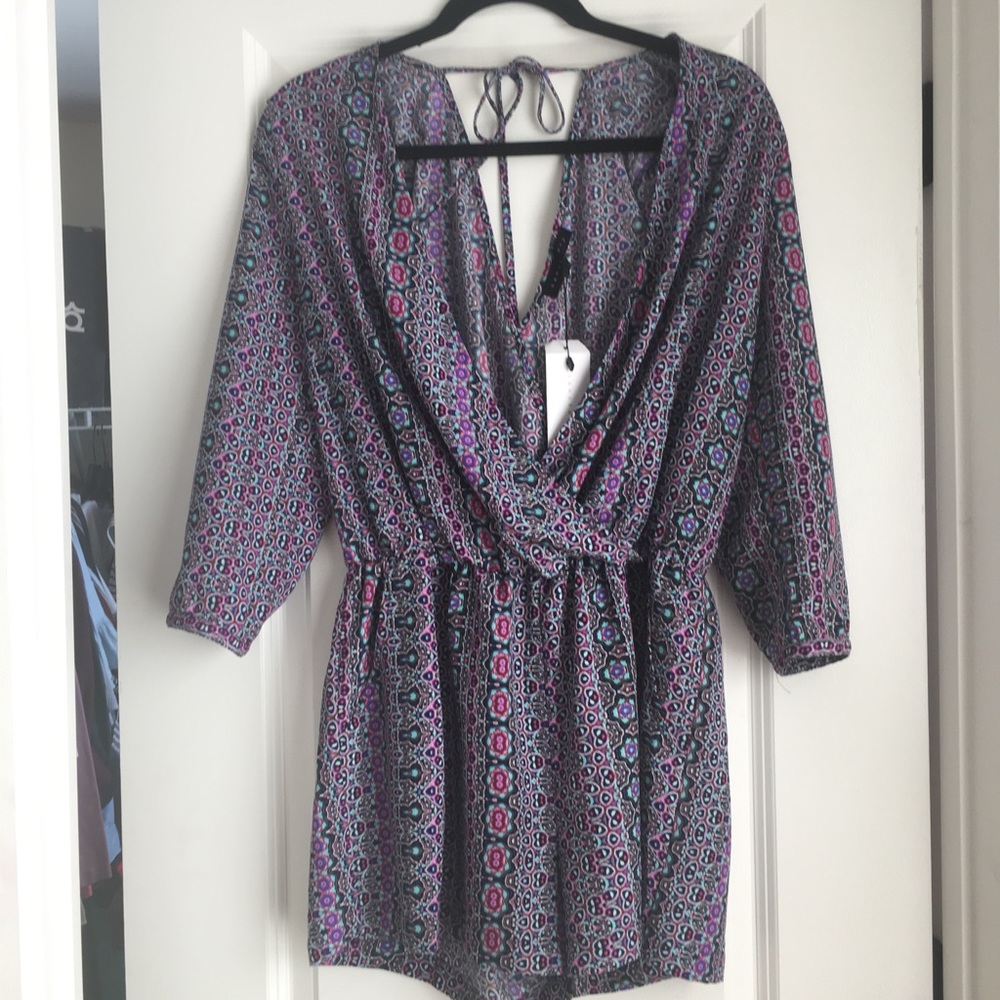 Printed purple romper