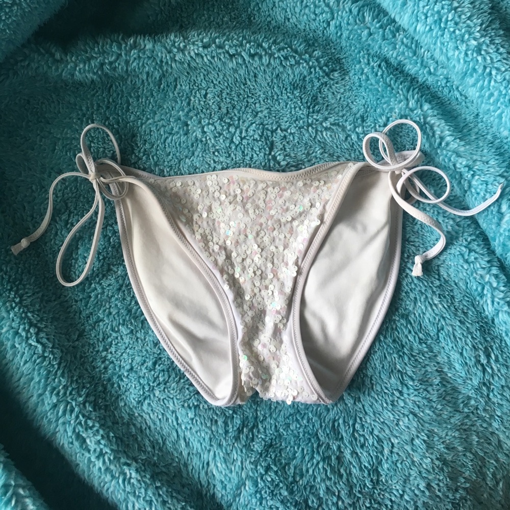 Victoria's Secret PINK white sequin bikini bottoms