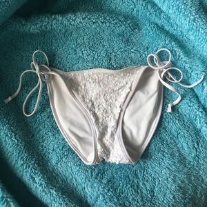 Victoria's Secret PINK white sequin bikini bottoms