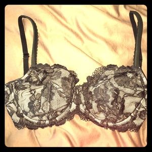 Body by Victoria black lace unlined bra
