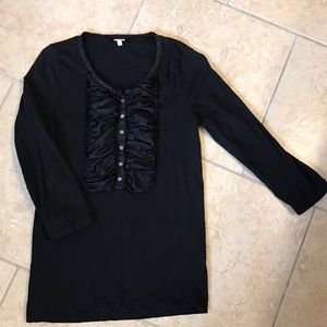 J.Crew black 3/4 sleeve women's shirt. Size M