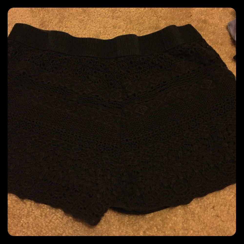 Black lace shorts