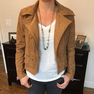 Tan suede Moro jacket by Olivaceous.