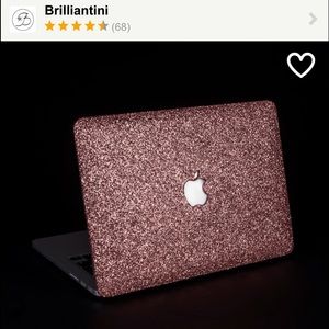 Handmade rose gold glitter MacBook case