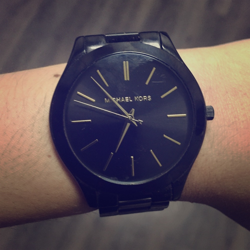 Michael Kors black chain link watch