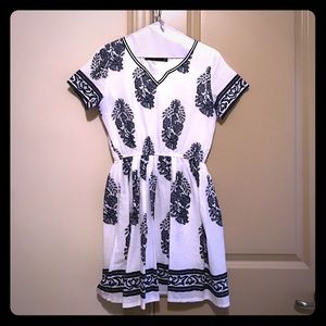 Navy and white Goodnight Macaroon summer dress