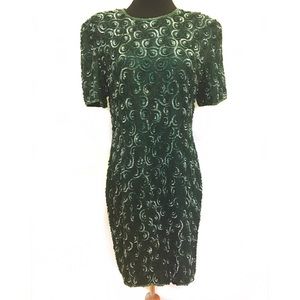 Vintage Dresses - Vintage 100% silk and sequins dress Vintage Dresses - Vintage 100% silk and sequins dress