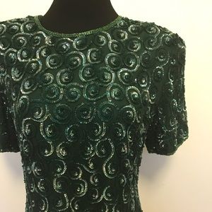 Vintage Dresses - Vintage 100% silk and sequins dress Vintage Dresses - Vintage 100% silk and sequins dress