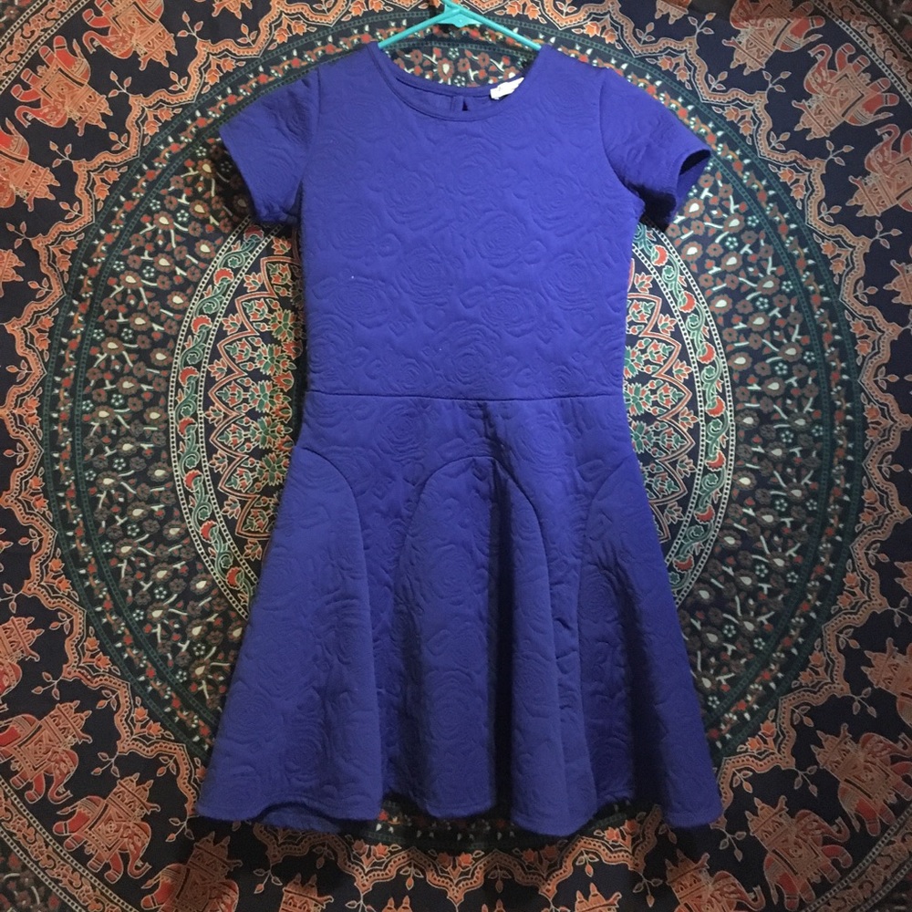 Blue patterned mini dress
