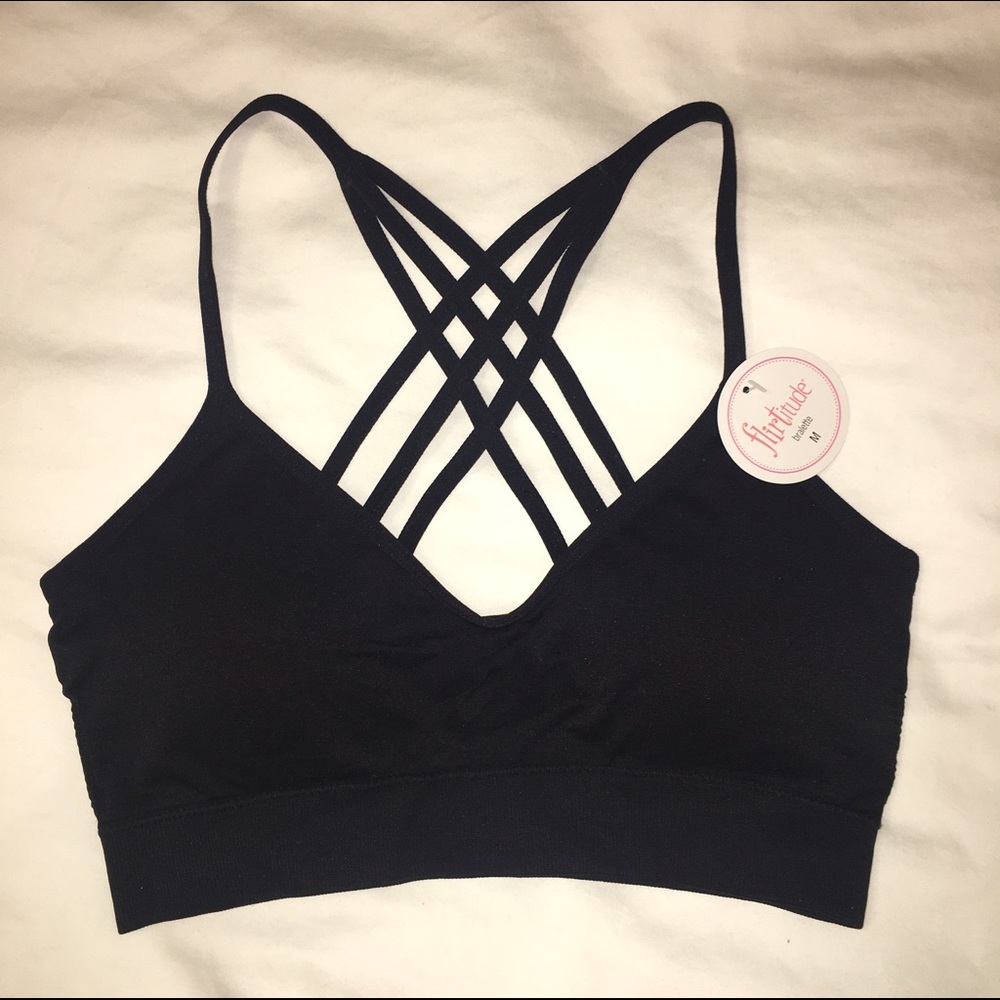 Black strappy bralette