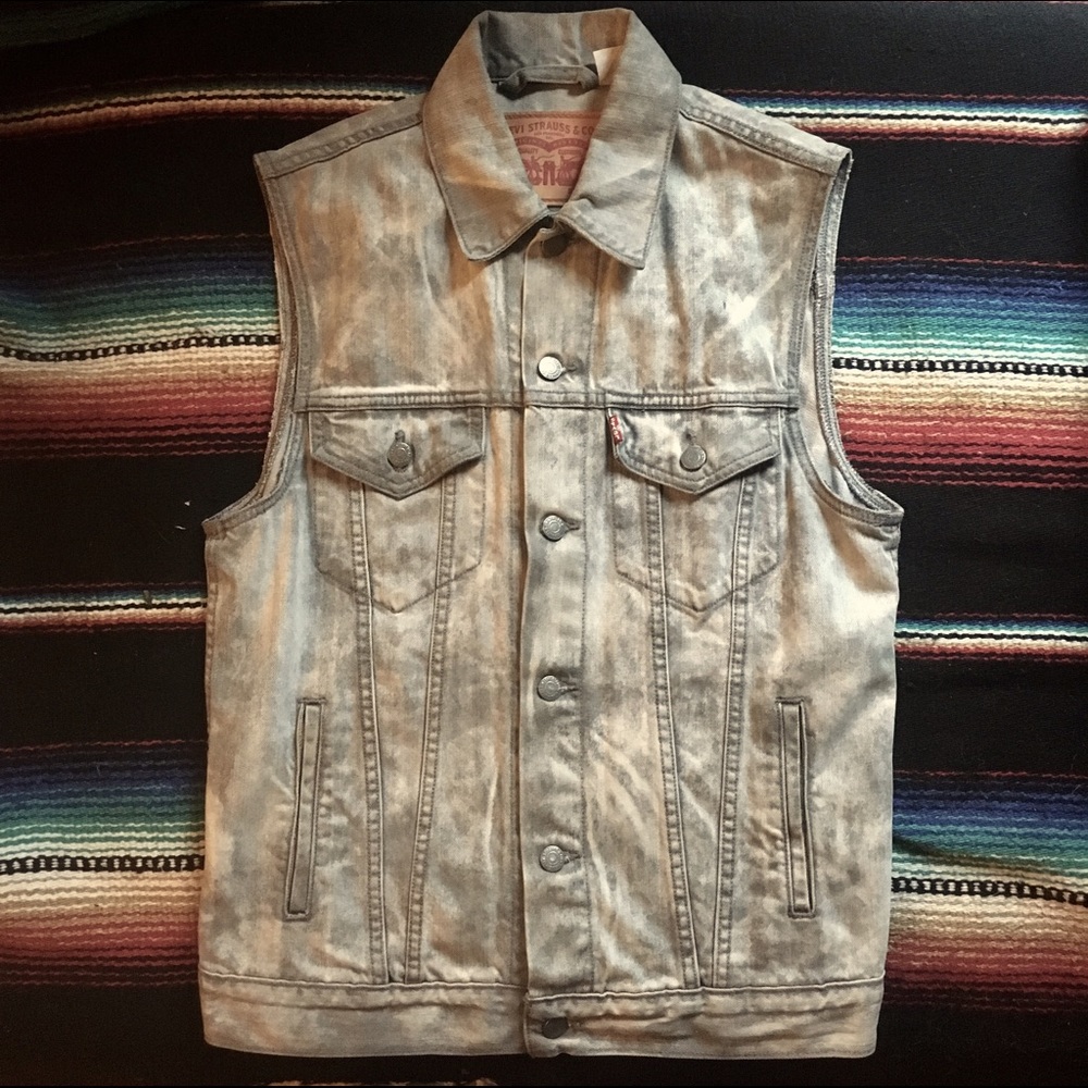 Levi Strauss & Co. Washed Distressed Denim Vest